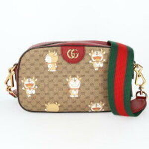 Gucci Doraemon Collaboration Ushidora Cow Dora Sherry Shoulder Bag Web Stripe h